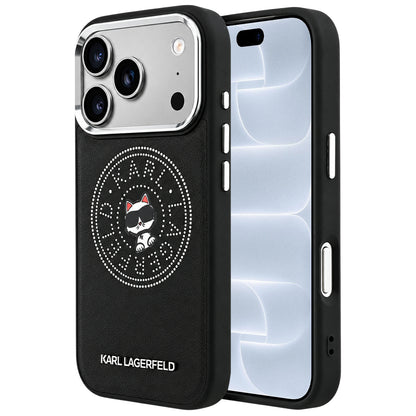 Etui MagSafe do Apple iPhone 18 Pro / 17 Pro, Karl Lagerfeld, Point and Choupette Sketch, Czarna