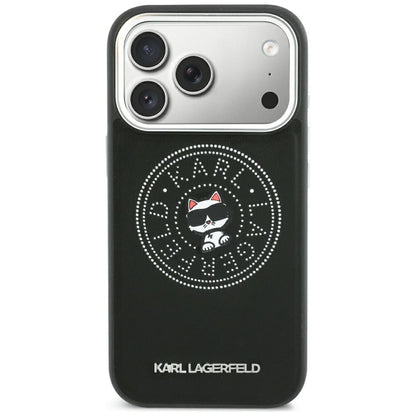 Etui MagSafe do Apple iPhone 18 Pro / 17 Pro, Karl Lagerfeld, Point and Choupette Sketch, Czarna