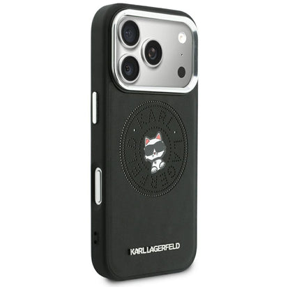 Etui MagSafe do Apple iPhone 18 Pro / 17 Pro, Karl Lagerfeld, Point and Choupette Sketch, Czarna