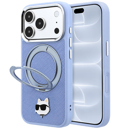 Etui MagSafe do Apple iPhone 18 Pro / 17 Pro, Karl Lagerfeld, Ring Stand 360 Choupette Pin, Bleu