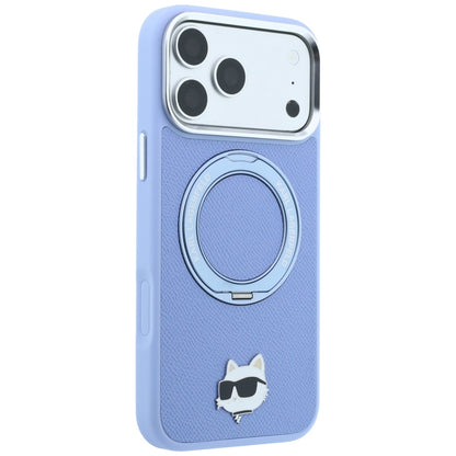 Etui MagSafe do Apple iPhone 18 Pro / 17 Pro, Karl Lagerfeld, Ring Stand 360 Choupette Pin, Bleu