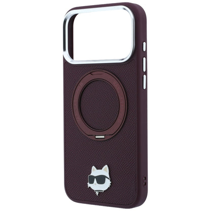 Etui MagSafe do Apple iPhone 18 Pro / 17 Pro, Karl Lagerfeld, Ring Stand 360 Choupette Pin, Wiśniowe