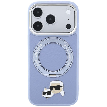 Etui MagSafe do Apple iPhone 18 Pro / 17 Pro, Karl Lagerfeld, Ring Stand 360 Karl & Choupette Pin, Bleu