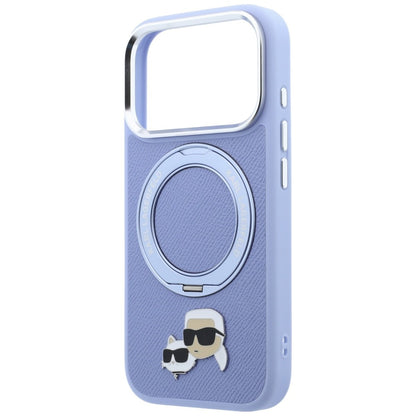 Etui MagSafe do Apple iPhone 18 Pro / 17 Pro, Karl Lagerfeld, Ring Stand 360 Karl & Choupette Pin, Bleu