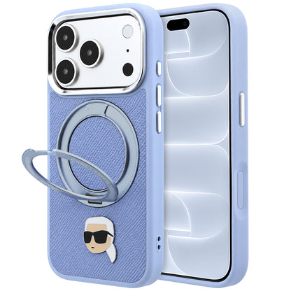 Etui MagSafe do Apple iPhone 18 Pro / 17 Pro, Karl Lagerfeld, Ring Stand 360 Karl Pin, Bleu