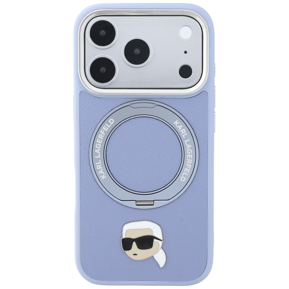 Etui MagSafe do Apple iPhone 18 Pro / 17 Pro, Karl Lagerfeld, Ring Stand 360 Karl Pin, Bleu
