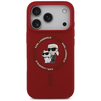 MagSafe Case for Apple iPhone 18 Pro / 17 Pro, Karl Lagerfeld, Silicone Ring Karl & Choupette, Pink