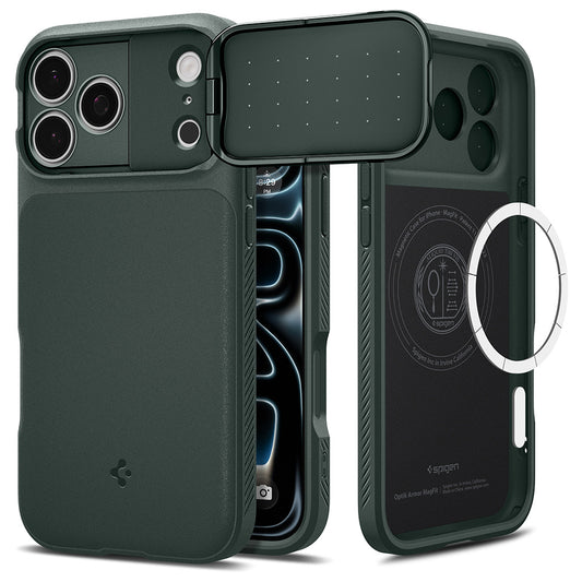 Etui MagSafe do Apple iPhone 18 Pro / 17 Pro, Spigen, Optik Armor, Zielony ACS09954