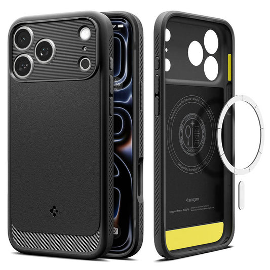 Etui MagSafe do Apple iPhone 18 Pro / 17 Pro, Spigen, Rugged Armor, Czarny Mat ACS12147