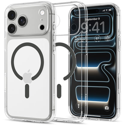 Etui MagSafe do Apple iPhone 18 Pro / 17 Pro, Spigen, Ultra Hybrid, Przezroczysty szary ACS12156