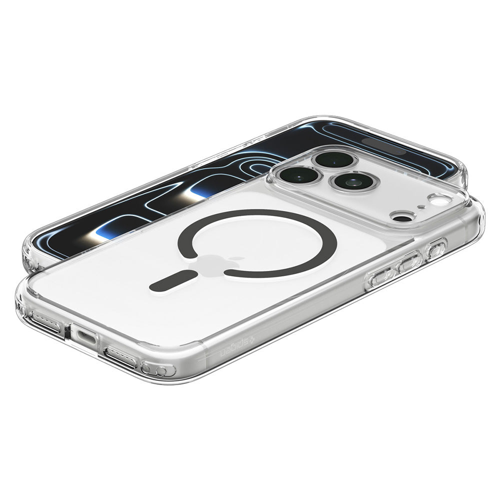 Etui MagSafe do Apple iPhone 18 Pro / 17 Pro, Spigen, Ultra Hybrid, Przezroczysty szary ACS12156