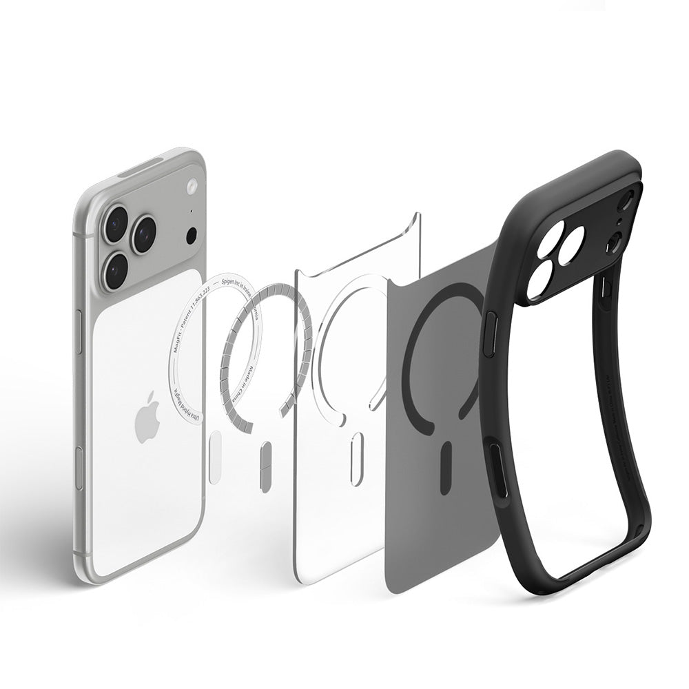 Etui MagSafe do Apple iPhone 18 Pro / 17 Pro, Spigen, Ultra Hybrid, Czarna Satynowa ACS12160