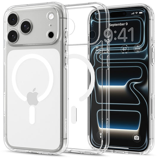 Etui MagSafe do Apple iPhone 18 Pro / 17 Pro, Spigen, Ultra Hybrid, Przezroczyste Białe ACS12155