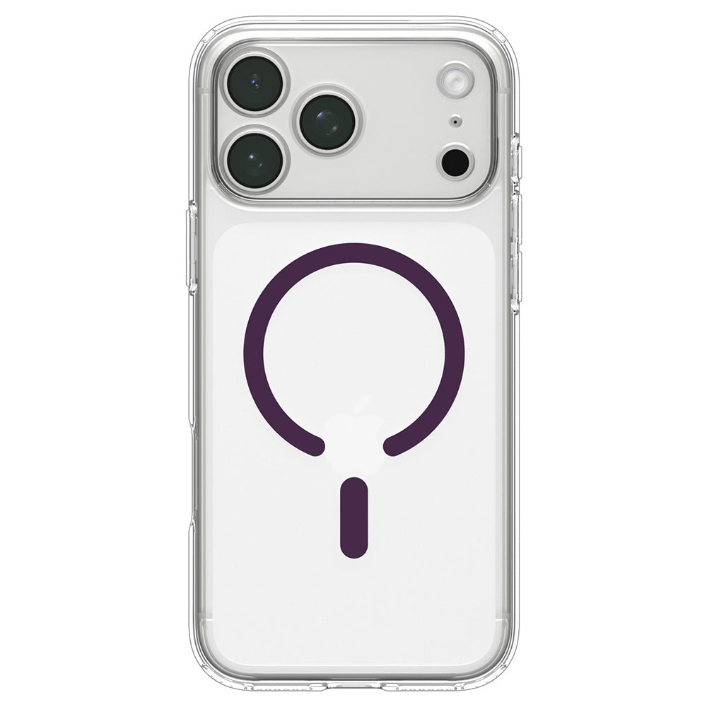 Etui MagSafe do Apple iPhone 18 Pro / 17 Pro, Spigen, Ultra Hybrid, przezroczyste w kolorze wiśniowym ACS12335