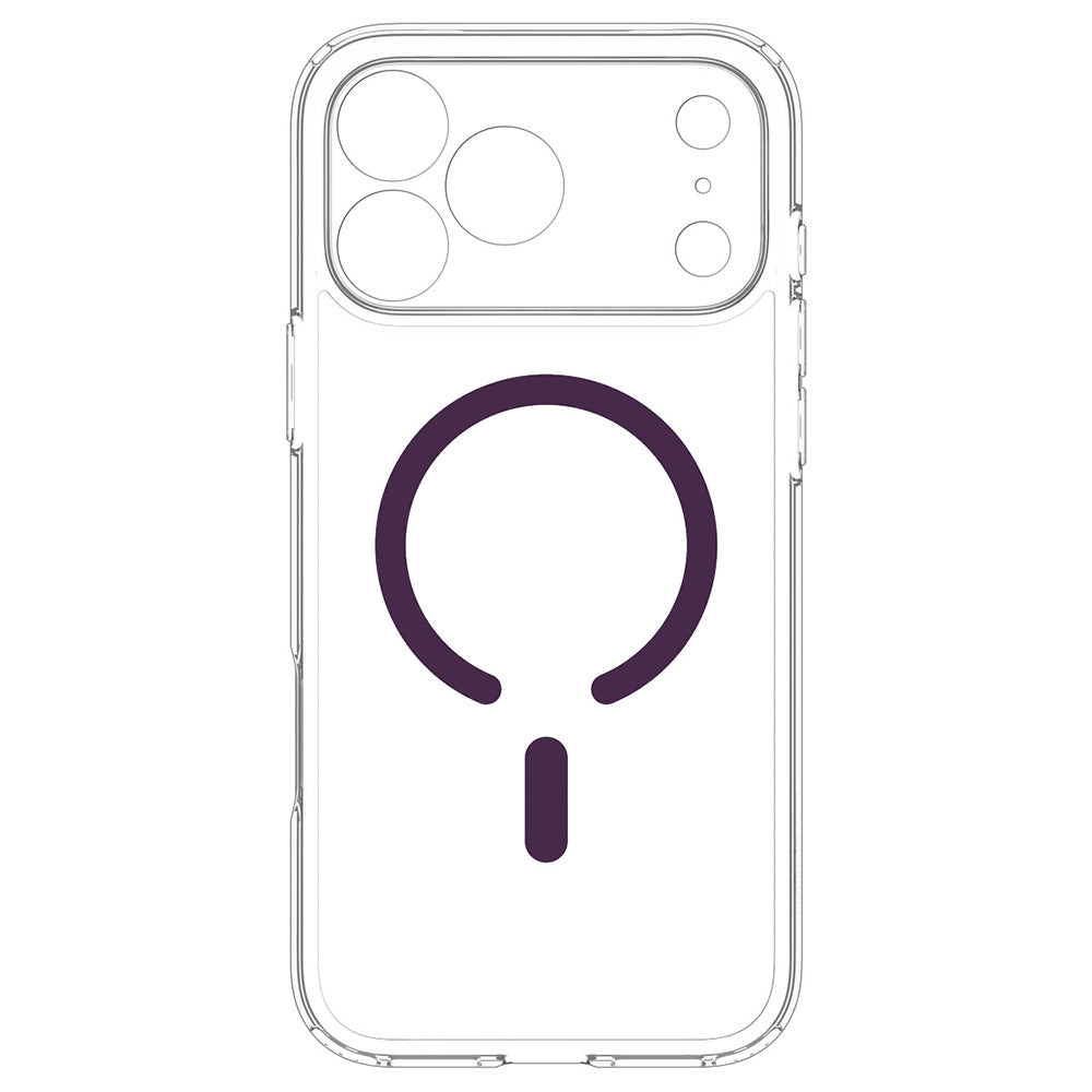 Etui MagSafe do Apple iPhone 18 Pro / 17 Pro, Spigen, Ultra Hybrid, przezroczyste w kolorze wiśniowym ACS12335
