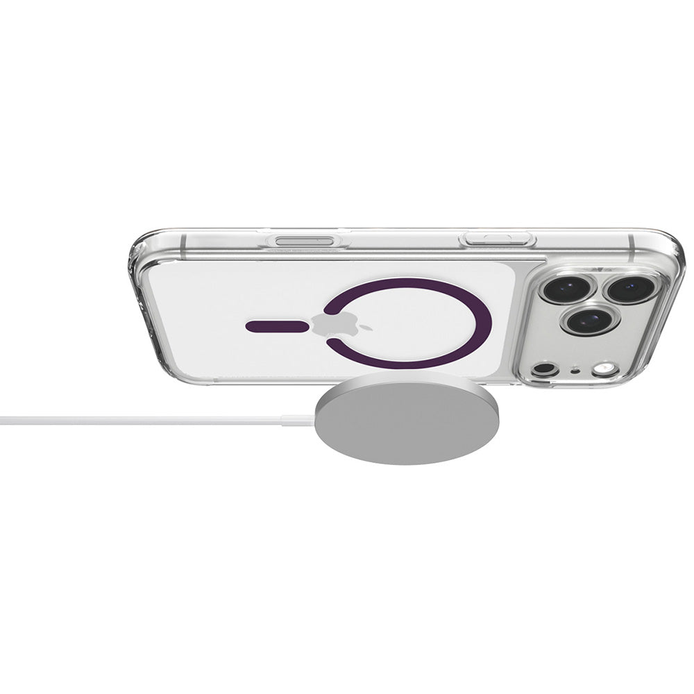 Etui MagSafe do Apple iPhone 18 Pro / 17 Pro, Spigen, Ultra Hybrid, przezroczyste w kolorze wiśniowym ACS12335