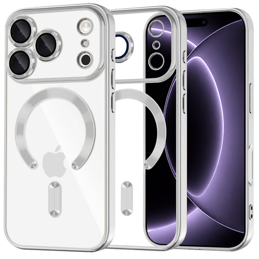 Etui MagSafe do Apple iPhone 18 Pro / 17 Pro, Techsuit, Luxury Crystal, Srebrne