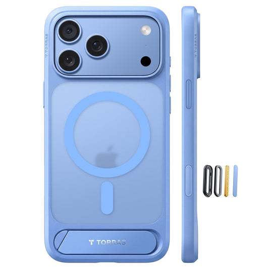 Etui MagSafe do Apple iPhone 18 Pro / 17 Pro, Torras, Ostand L1 Guardian, Niebieskie
