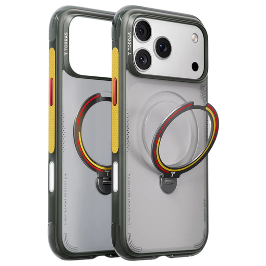 Etui MagSafe do Apple iPhone 18 Pro / 17 Pro, Torras, Ostand Q3 Air Football, Szary