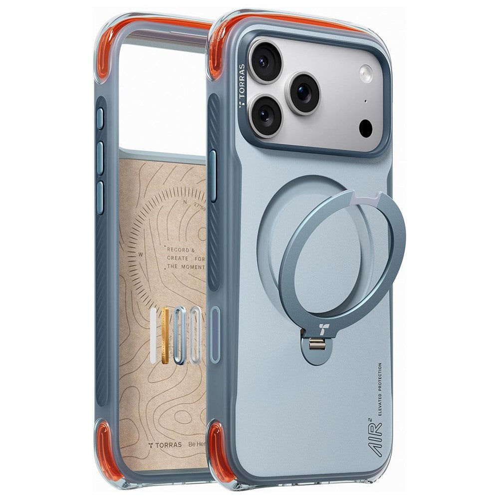 Etui MagSafe do Apple iPhone 18 Pro / 17 Pro, Torras, Ostand Q3 Air Pro, Niebieski