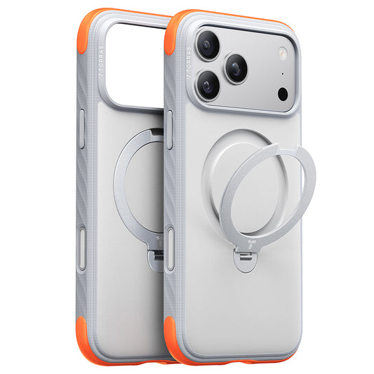 Etui MagSafe do Apple iPhone 18 Pro / 17 Pro, Torras, Ostand Q3 Rugged, Białe
