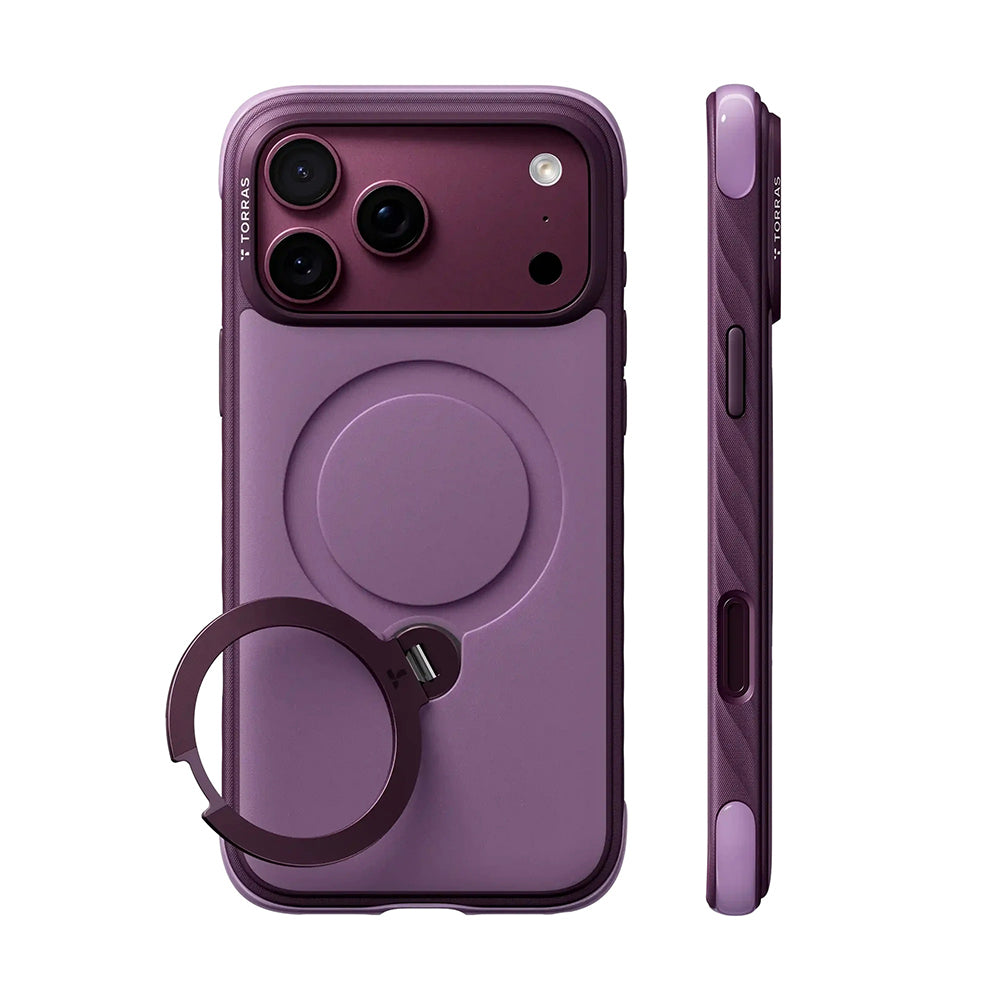 Etui MagSafe dla Apple iPhone 18 Pro / 17 Pro, Torras, Ostand Q3 Rugged, Fioletowy