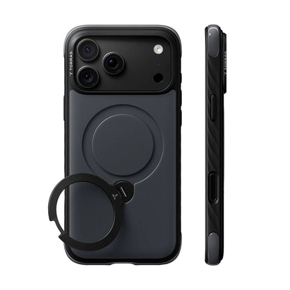 MagSafe Case for Apple iPhone 18 Pro / 17 Pro, Torras, Ostand Q3 Rugged, Black