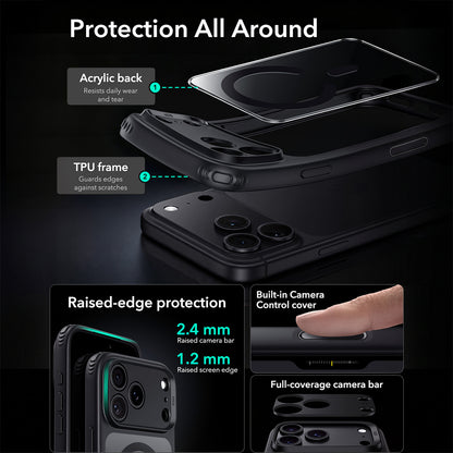 MagSafe Case for Apple iPhone 18 Pro, ESR, Classic Hybrid, Transparent Black