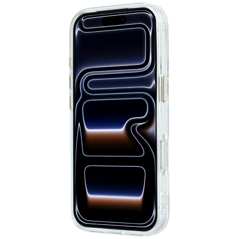 Etui MagSafe do Apple iPhone 18 Pro, Guess, Ring Stand Script Metal Logo, Przezroczyste