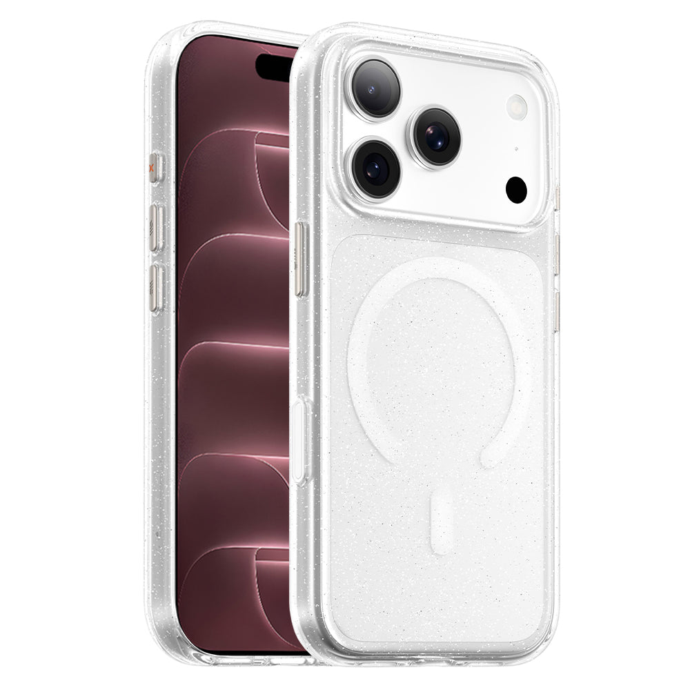 Etui MagSafe do Apple iPhone 18 Pro Max / 17 Pro Max, Blueo, Crystal Pro Anti-Drop Glitter, przezroczyste