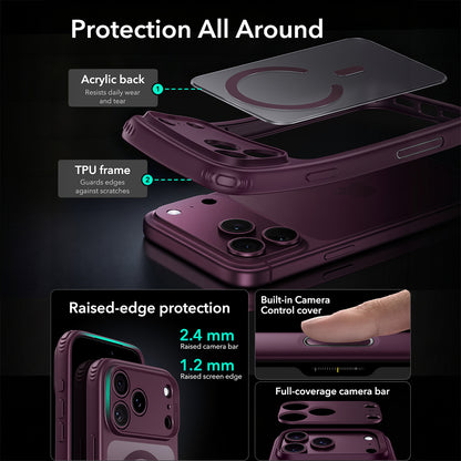 Etui MagSafe do Apple iPhone 18 Pro Max / 17 Pro Max, ESR, Classic Hybrid, Ciemnoczerwony Satynowy