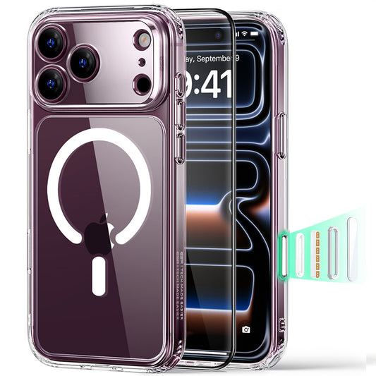 Etui MagSafe do Apple iPhone 18 Pro Max / 17 Pro Max, ESR, Classic Hybrid z ochroną ekranu, przezroczyste