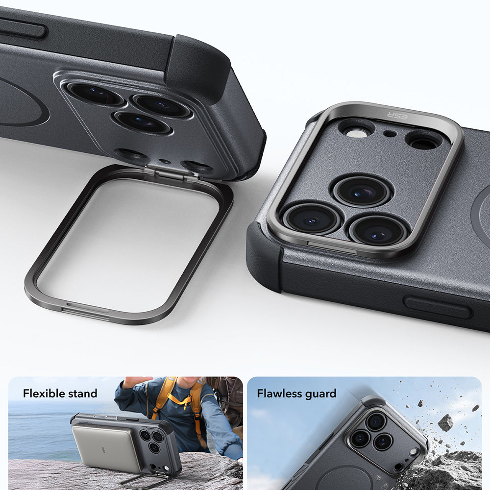 Etui MagSafe do Apple iPhone 18 Pro Max / 17 Pro Max, ESR, Cyber Armor Kickstand, Szary
