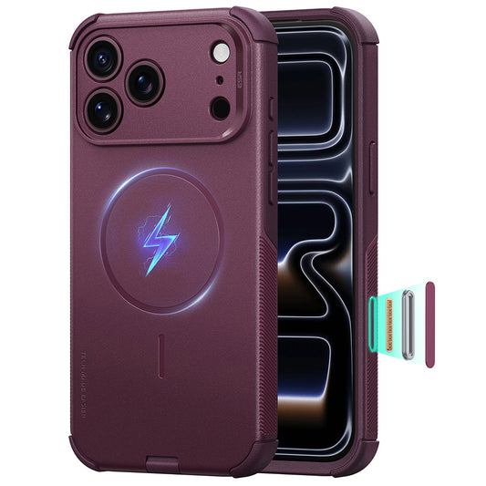 Etui MagSafe do Apple iPhone 18 Pro Max / 17 Pro Max, ESR, Cyber, Ciemnoczerwony Satynowy