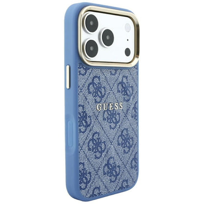 Etui MagSafe do Apple iPhone 18 Pro Max / 17 Pro Max, Guess, 4G Embossed Classic, Niebieskie