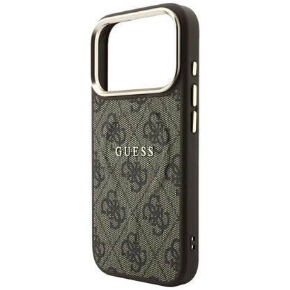 MagSafe Case for Apple iPhone 18 Pro Max / 17 Pro Max, Guess, 4G Embossed Classic, Brown