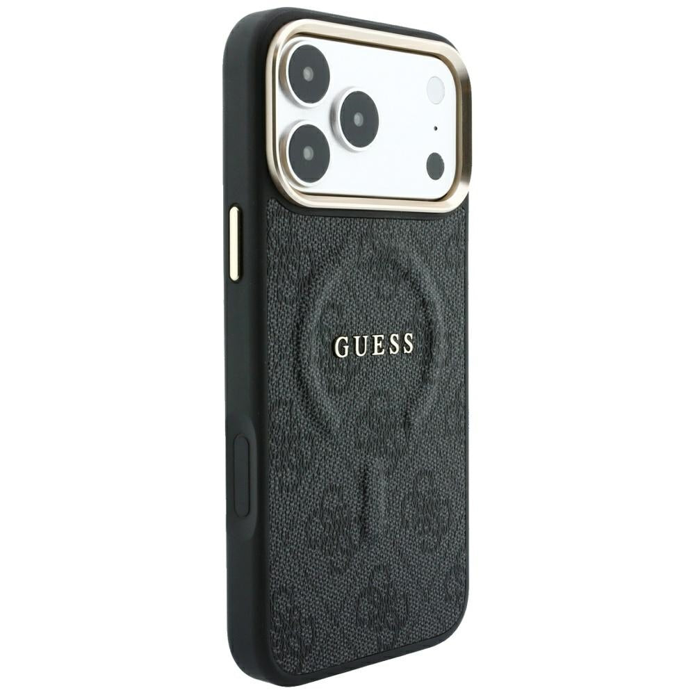 MagSafe Case for Apple iPhone 18 Pro Max / 17 Pro Max, Guess, 4G Embossed Classic, Black