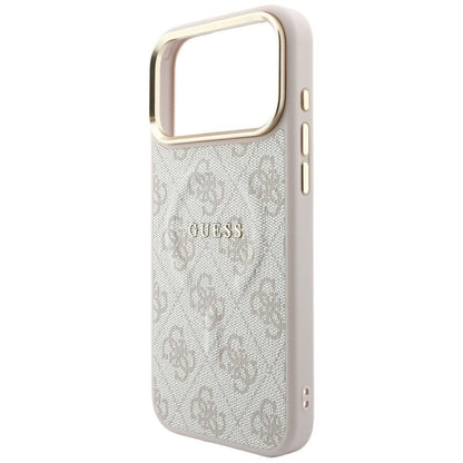 Etui MagSafe do Apple iPhone 18 Pro Max / 17 Pro Max, Guess, 4G Embossed Classic, Różowe