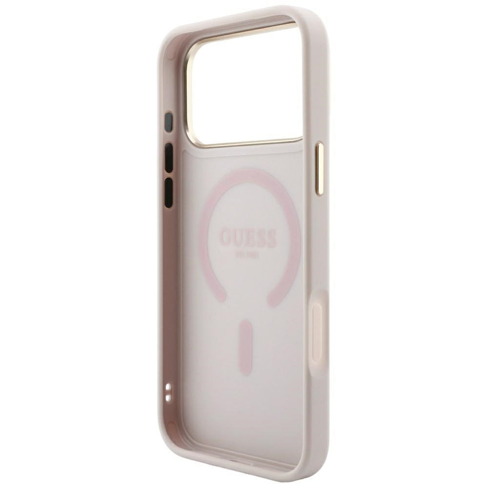 Etui MagSafe do Apple iPhone 18 Pro Max / 17 Pro Max, Guess, 4G Embossed Classic, Różowe