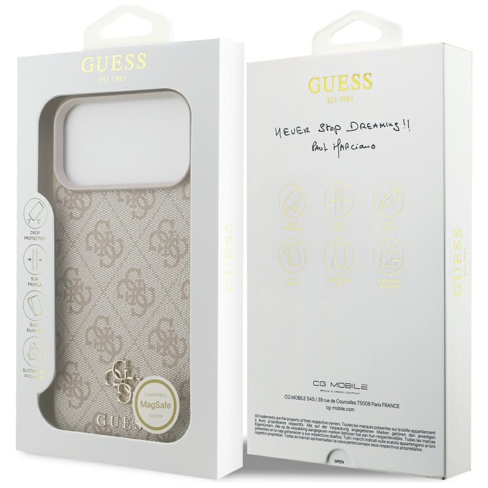 Etui MagSafe do Apple iPhone 18 Pro Max / 17 Pro Max, Guess, 4G Small and Classic, Różowe
