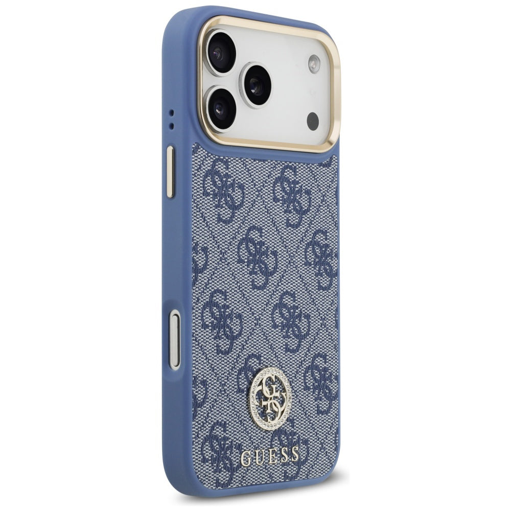 Etui MagSafe do Apple iPhone 18 Pro Max / 17 Pro Max, Guess, 4G Strass Logo, niebieskie