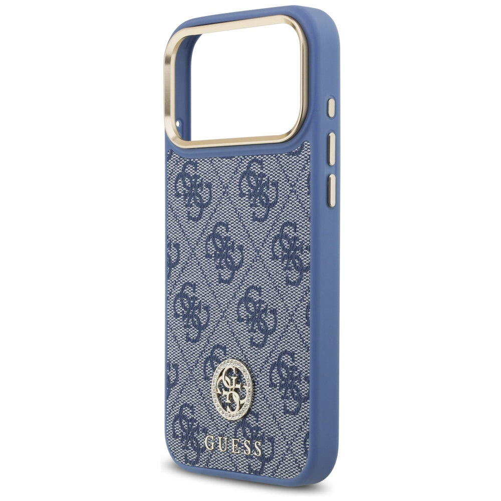 Etui MagSafe do Apple iPhone 18 Pro Max / 17 Pro Max, Guess, 4G Strass Logo, niebieskie