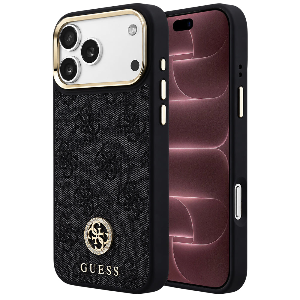 Etui MagSafe do Apple iPhone 18 Pro Max / 17 Pro Max, Guess, 4G Strass Logo, czarne