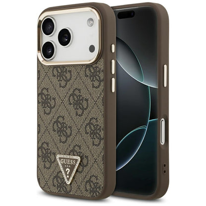 Etui MagSafe do Apple iPhone 18 Pro Max / 17 Pro Max, Guess, 4G Triangle Logo, Brązowe