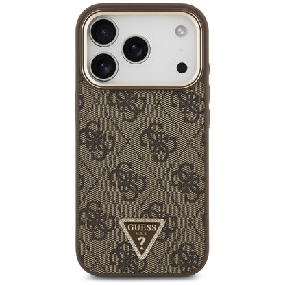 Etui MagSafe do Apple iPhone 18 Pro Max / 17 Pro Max, Guess, 4G Triangle Logo, Brązowe
