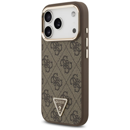 Etui MagSafe do Apple iPhone 18 Pro Max / 17 Pro Max, Guess, 4G Triangle Logo, Brązowe