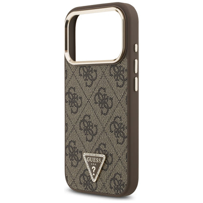 Etui MagSafe do Apple iPhone 18 Pro Max / 17 Pro Max, Guess, 4G Triangle Logo, Brązowe