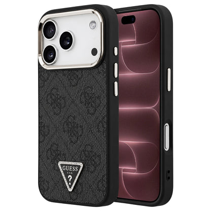 Etui MagSafe do Apple iPhone 18 Pro Max / 17 Pro Max, Guess, 4G Triangle Logo, czarno-złote