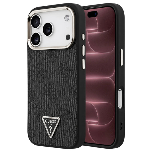 Etui MagSafe do Apple iPhone 18 Pro Max / 17 Pro Max, Guess, 4G Triangle Logo, czarno-złote
