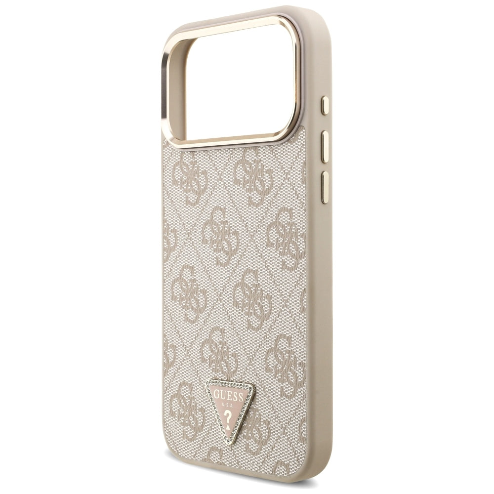 MagSafe Case for Apple iPhone 18 Pro Max / 17 Pro Max, Guess, 4G Triangle Logo, Pink